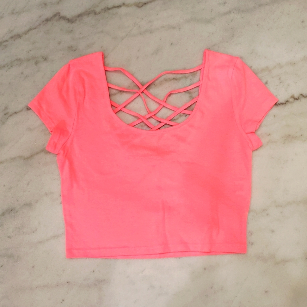 Charlotte Russe Bright Pink Crop Top